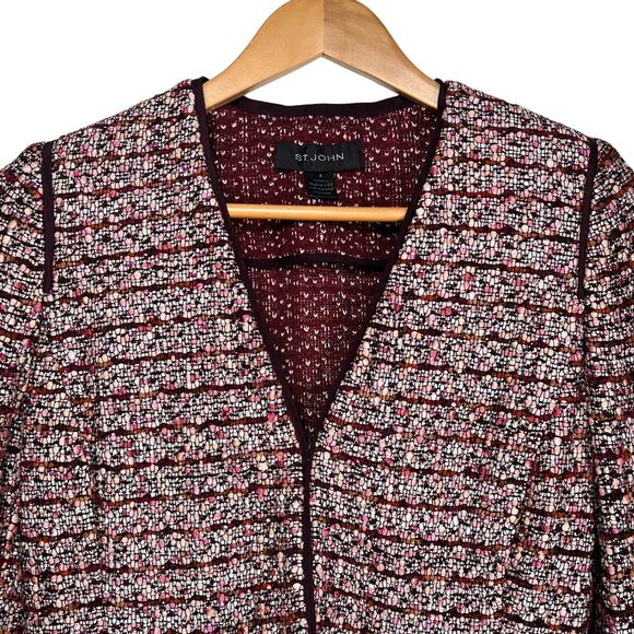 St. John Tweed Knit Wool Blend Blazer Multi-Color Jacket Size 4 USA Made - Picture 3 of 10